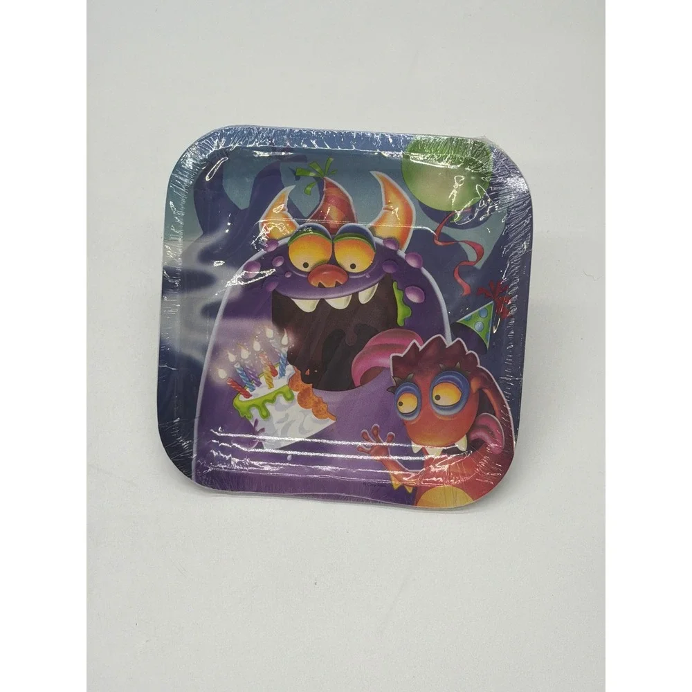 Monster Birthday Party Supplies Set Plates Tablecover Coloring Books 21pc Bundle